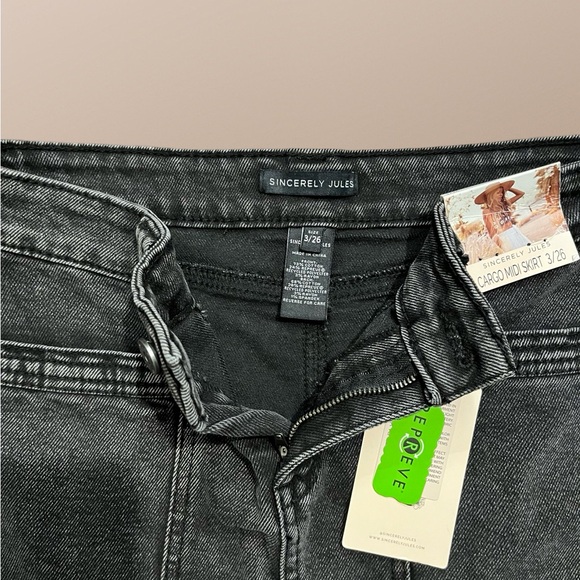 Sincerely Jules Vintage inspired Denim cargo midi skirt grunge size 3 (26) - Picture 4 of 4